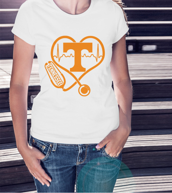 Tennessee Volunteers Nurse Heartbeat Stethoscope T-Shirt