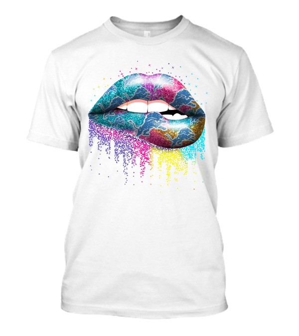 Detroit Lions Rainbow Lips T-Shirt