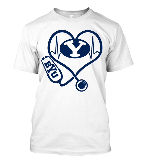 Nurse Love BYU Heartbeat Stethoscope T-Shirt