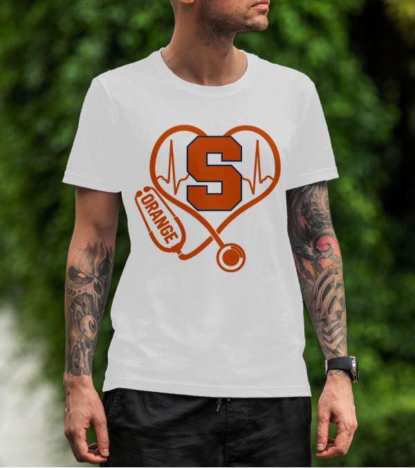 Nurse Heartbeat Syracuse Orange Stethoscope T-Shirt