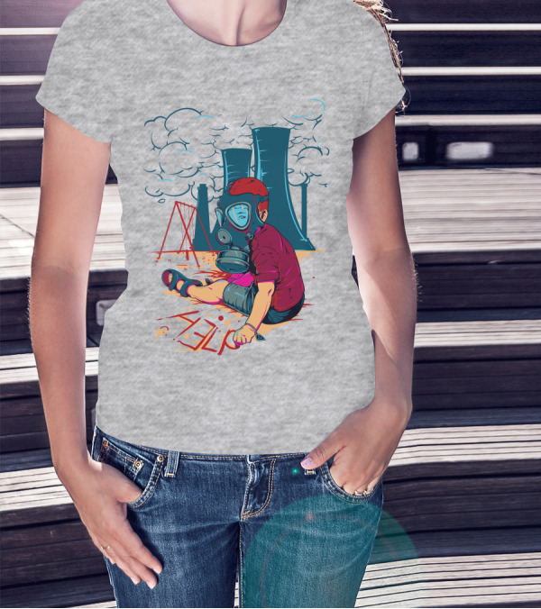 The Cry Of The Future Preschool Gas Mask Child Industrial Playground T-Shirt