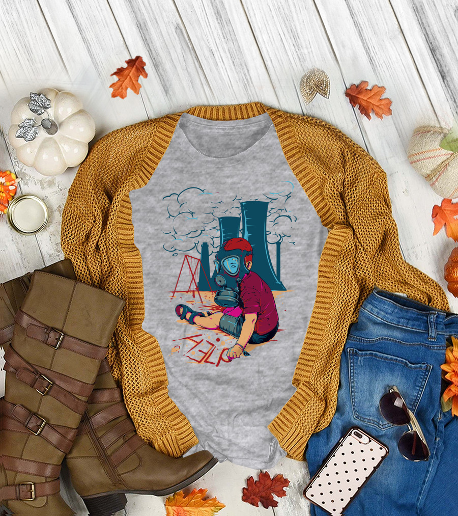 The Cry of the Future Preschool Gas Mask Child Industrial Playground T-Shirt
