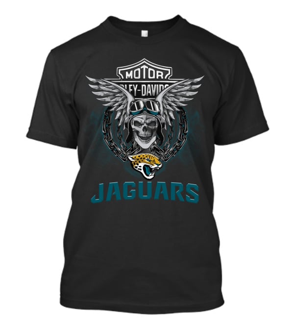 Harley Davidson Motorcycles Wings Skull Goggles Jaguars Logo Nfl Jacksonville T-Shirt