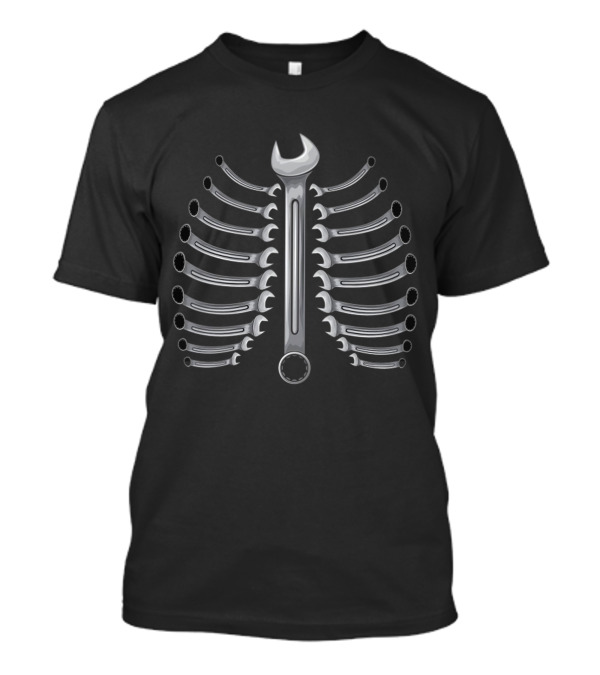Spanner Ribcage Bones Mechanic T-Shirt