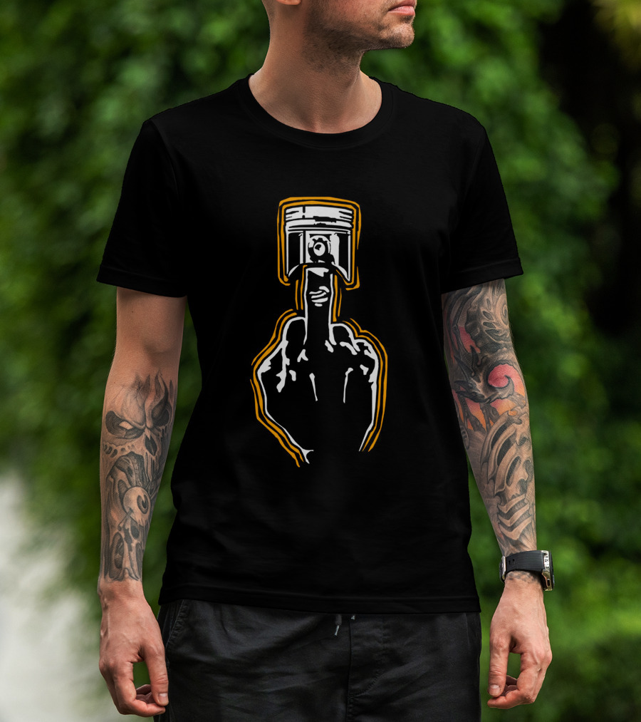 Mechanic Piston Middle Finger Gesture T-Shirt