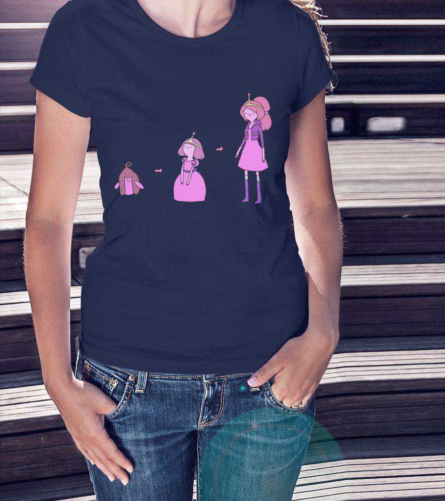 Princess Bubblegum Transformation Evolution Adventure Time T-Shirt