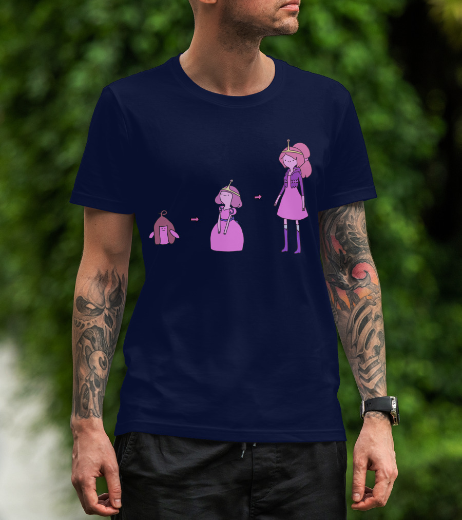 Princess Bubblegum Transformation Evolution Adventure Time T-Shirt