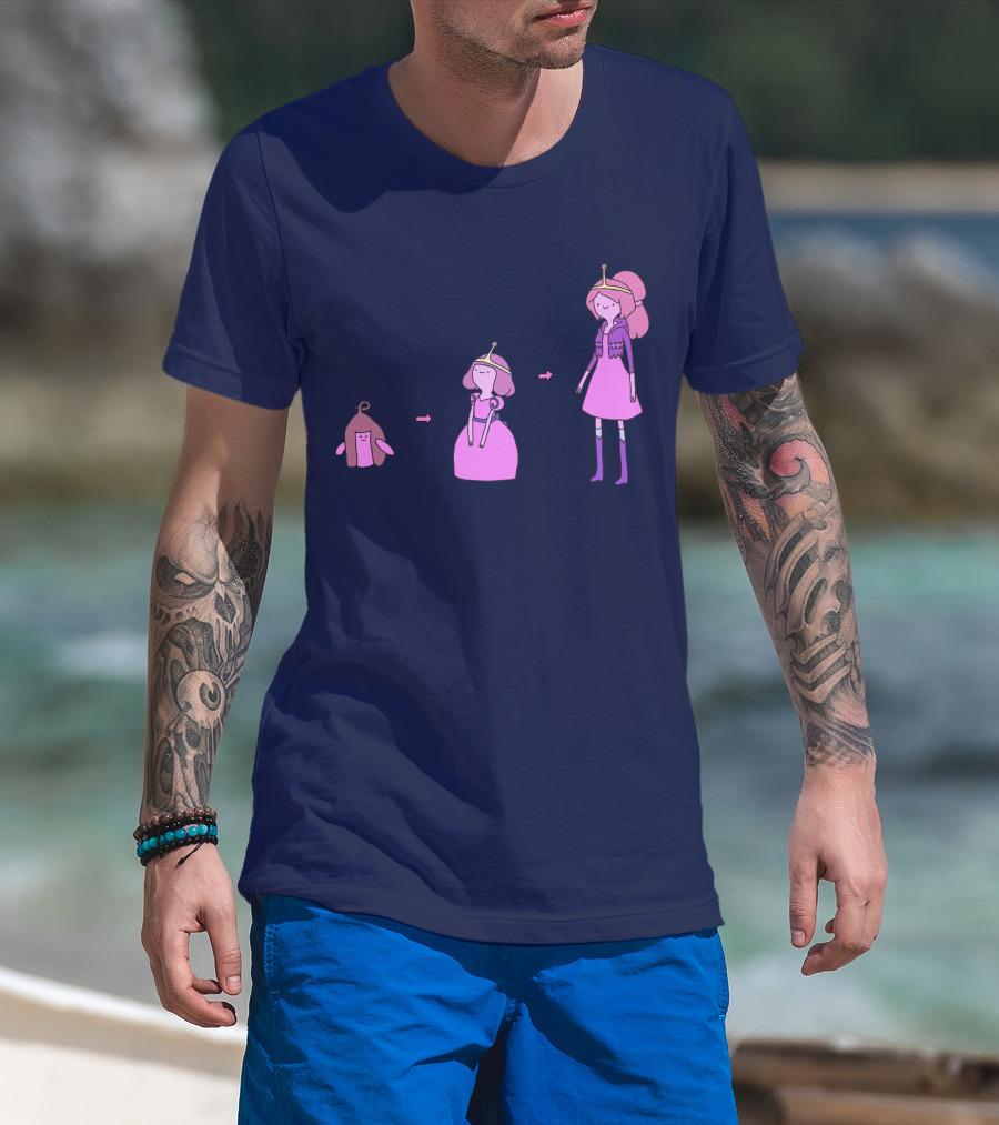 Princess Bubblegum Transformation Evolution Adventure Time T-Shirt