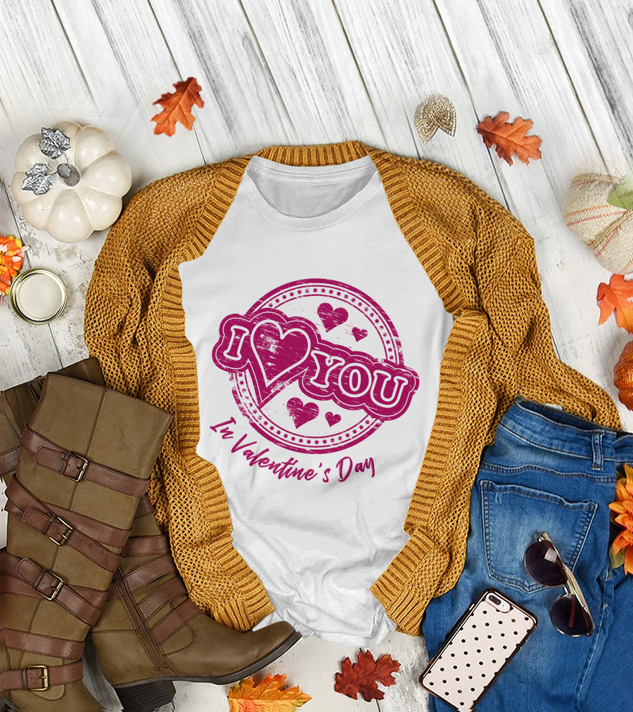 I Love You Heart Circle Valentine's Day T-Shirt