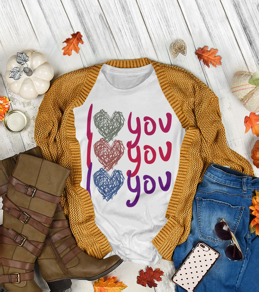I Love You You You Colorful Hearts T-Shirt
