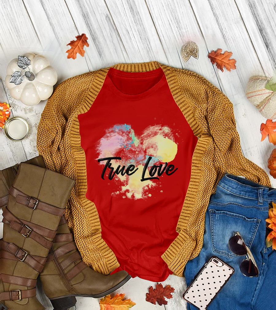 True Love Watercolor Heart T-Shirt