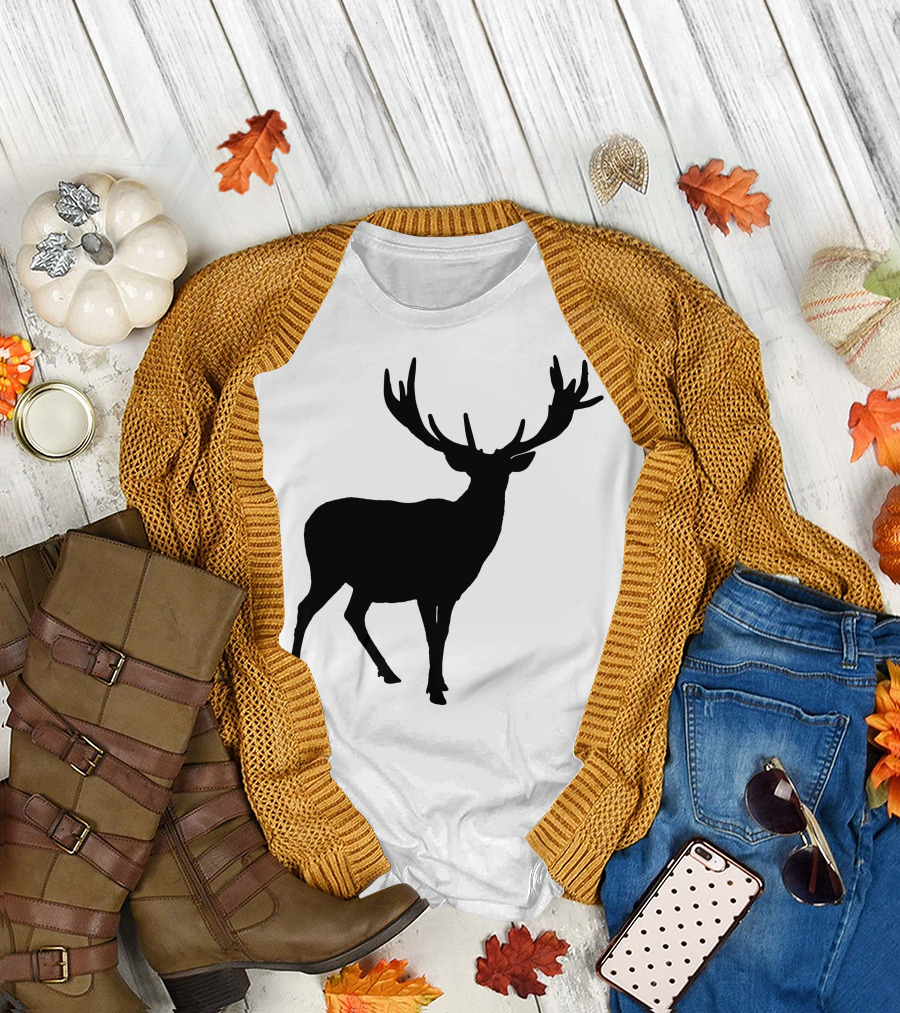 Silhouette Stag Deer Wildlife Nature T-Shirt