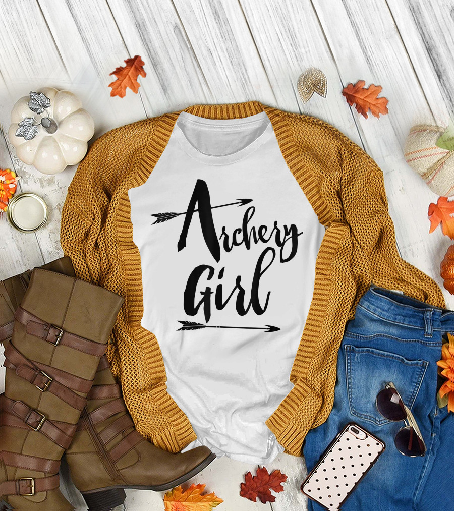 Archery Girl Women Teen Cute Arrows Stylish T-Shirt