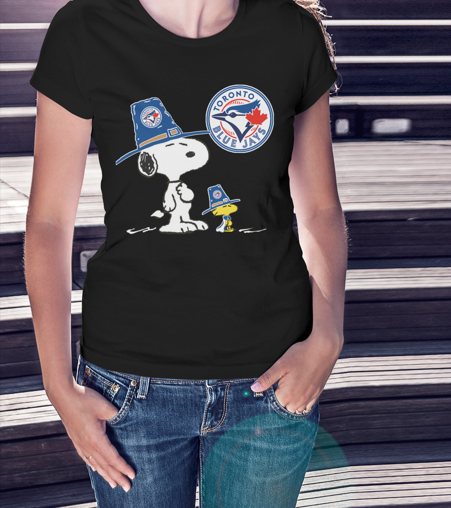 Toronto Blue Jays Snoopy Woodstock Baseball Duo With Team T-Shirt