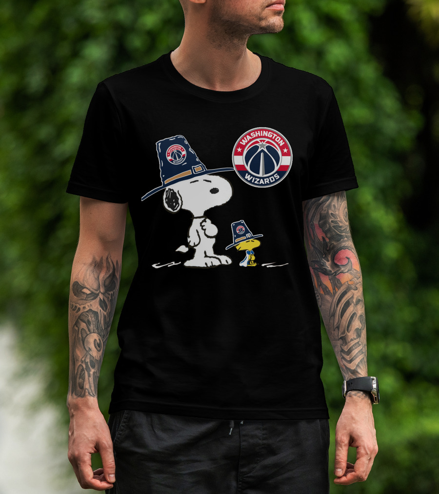 Washington Wizards Snoopy Woodstock Pilgrim Hats T-Shirt