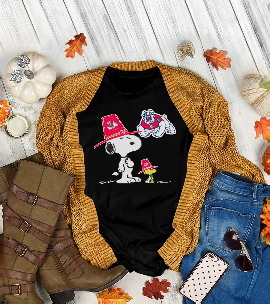 Fresno State Snoopy Woodstock Bulldogs T-Shirt