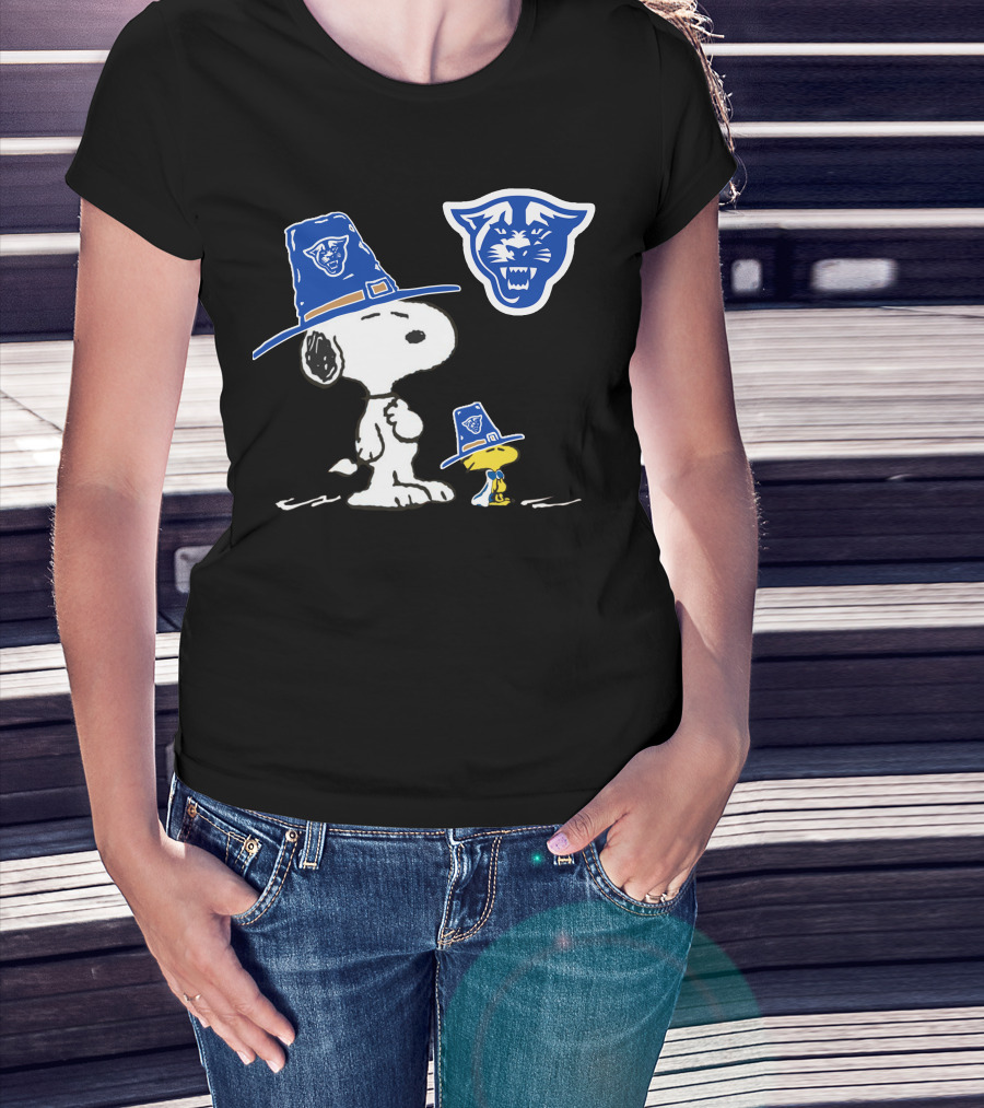 Georgia State Panthers Snoopy Woodstock Thanksgiving Pilgrim Hats T-Shirt