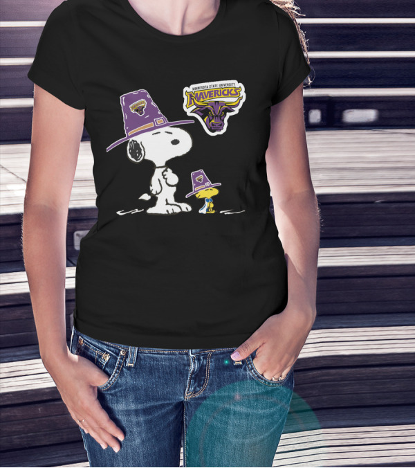 Minnesota State University Mavericks Snoopy And Woodstock T-Shirt