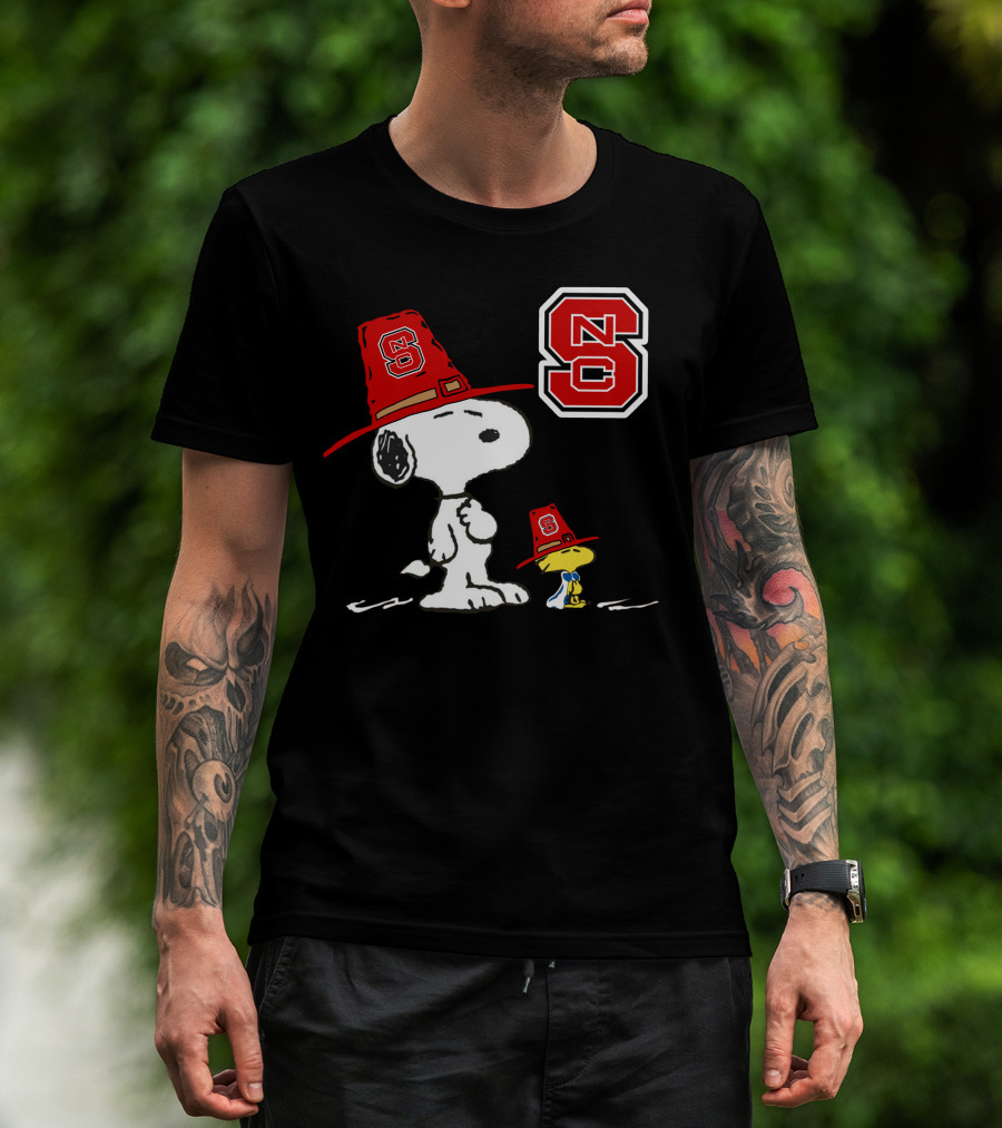 North Carolina State Wolfpack Snoopy Woodstock NC State T-Shirt