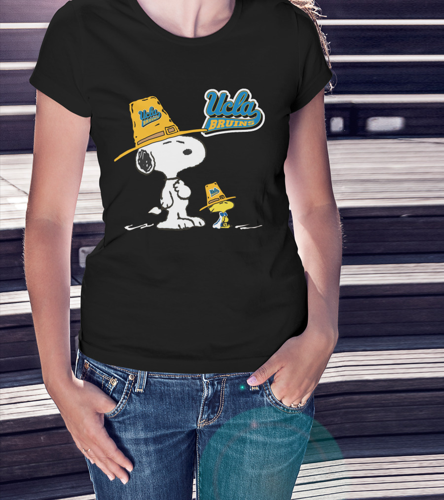 UCLA Bruins Snoopy And Woodstock In Yellow Hats T-Shirt