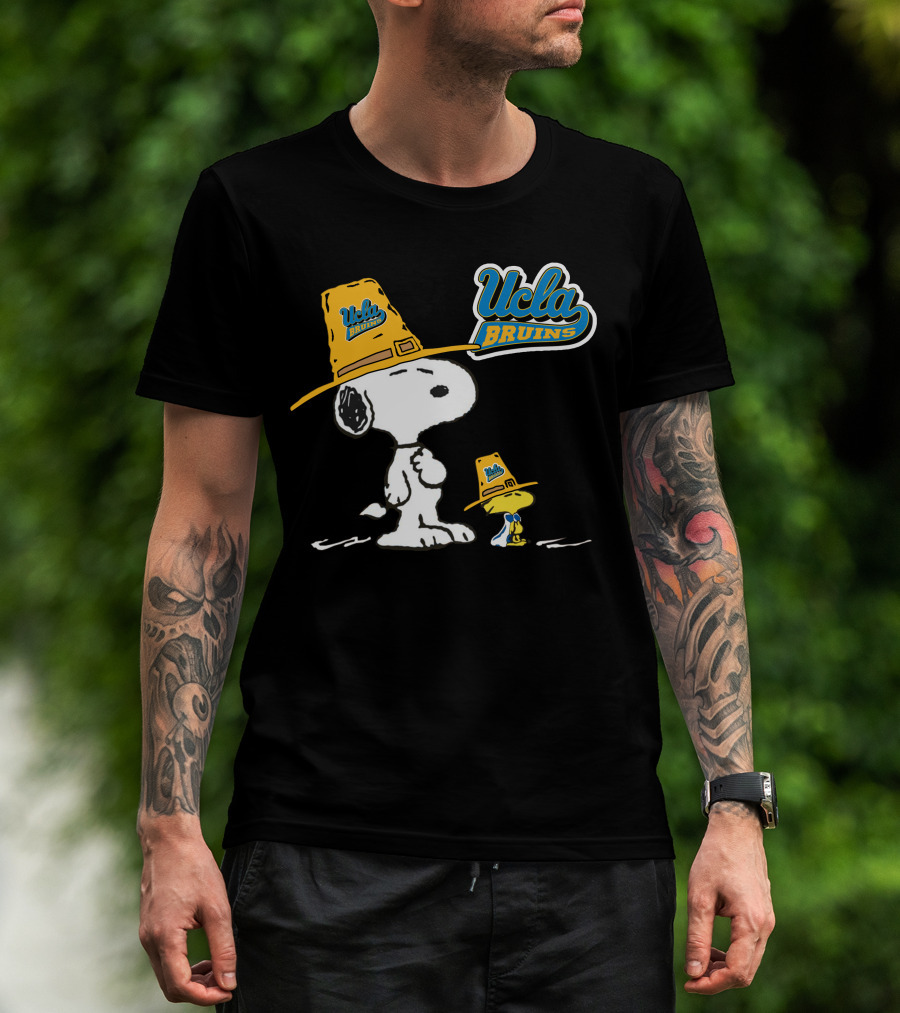 UCLA Bruins Snoopy And Woodstock In Yellow Hats T-Shirt