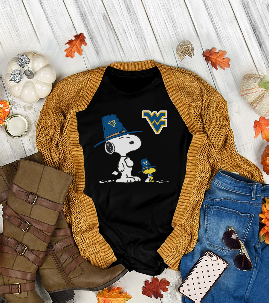 West Virginia Mountaineers Snoopy Woodstock WV T-Shirt
