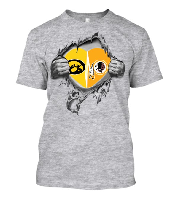Iowa Hawkeyes Redskins Heart Tear Logo Battle T-Shirt