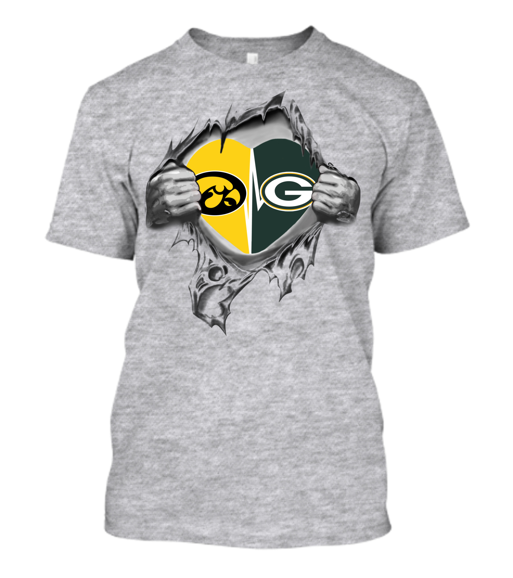 Iowa Hawkeyes Packers Rivalry Heart T-Shirt