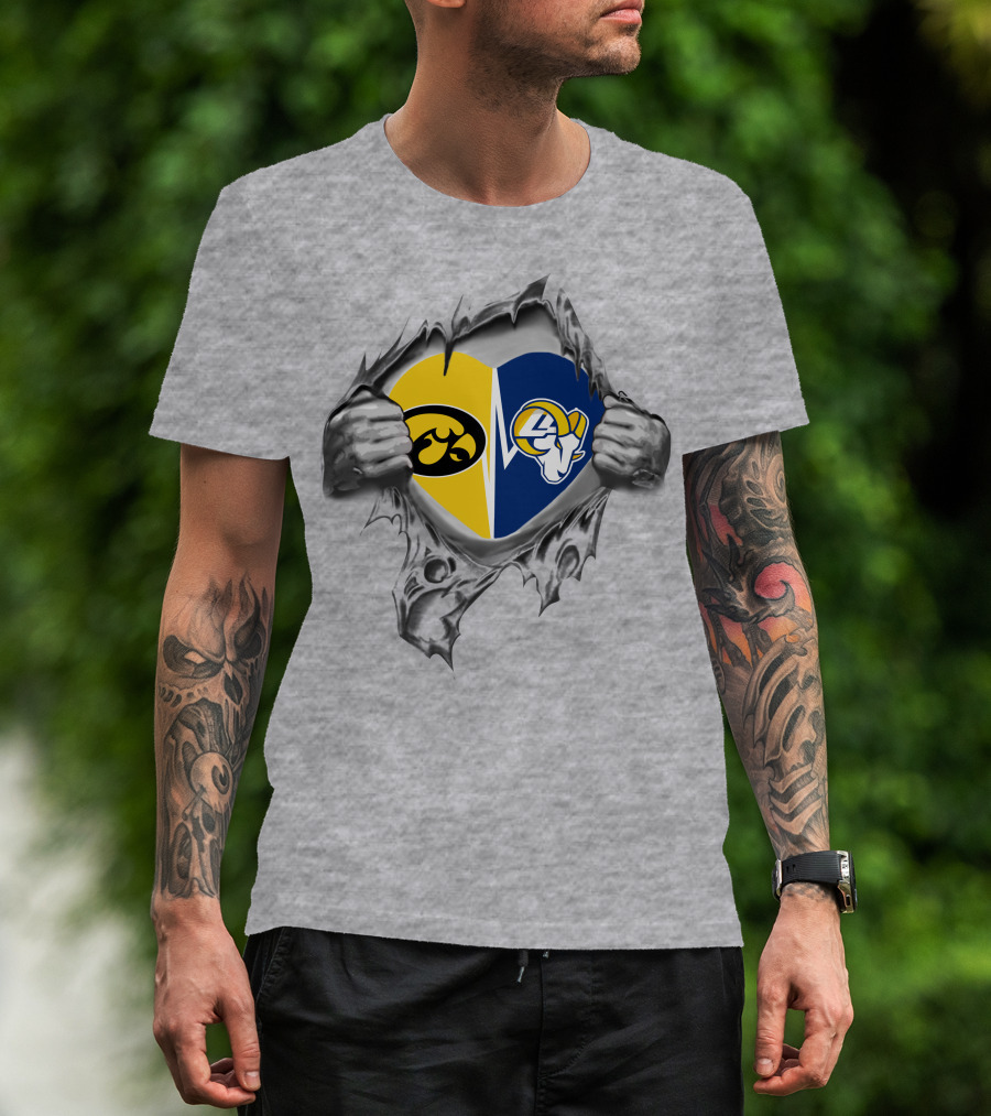 Iowa Hawkeyes Heart Ripping Open To Face Rams Showdown T-Shirt