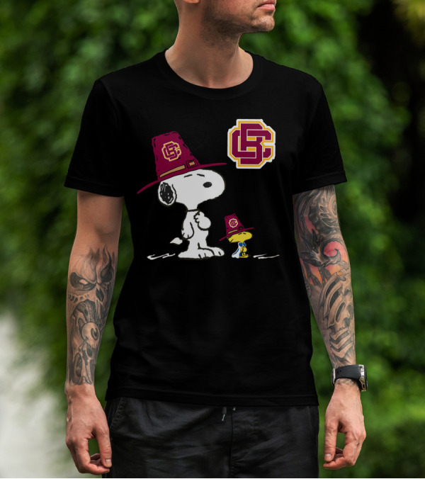 Bethune-Cookman Snoopy And Woodstock In Tall Hats With BCU T-Shirt
