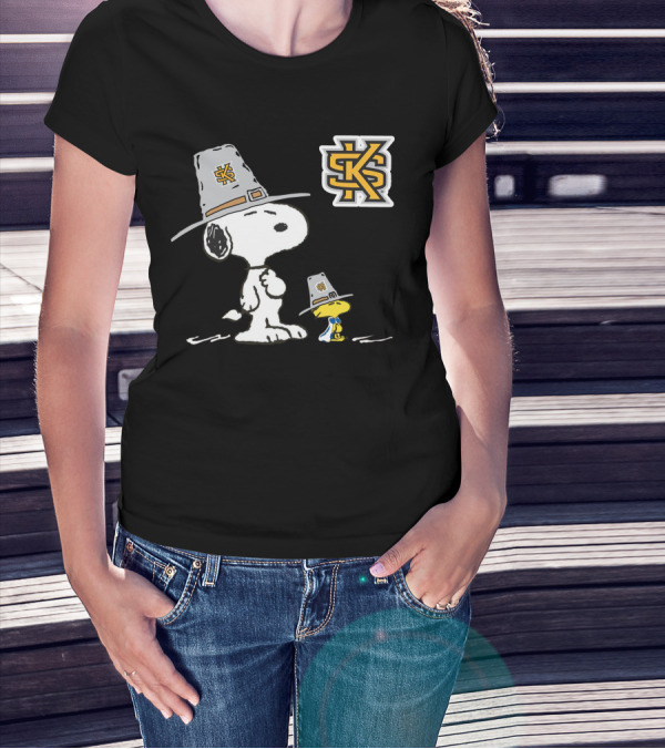 Kennesaw St Snoopy And Woodstock Pilgrim Hat KS T-Shirt