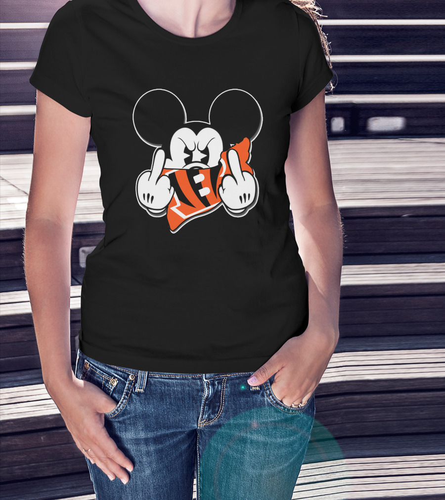 Mickey Mouse Bengals Football Fan Gesture T-Shirt