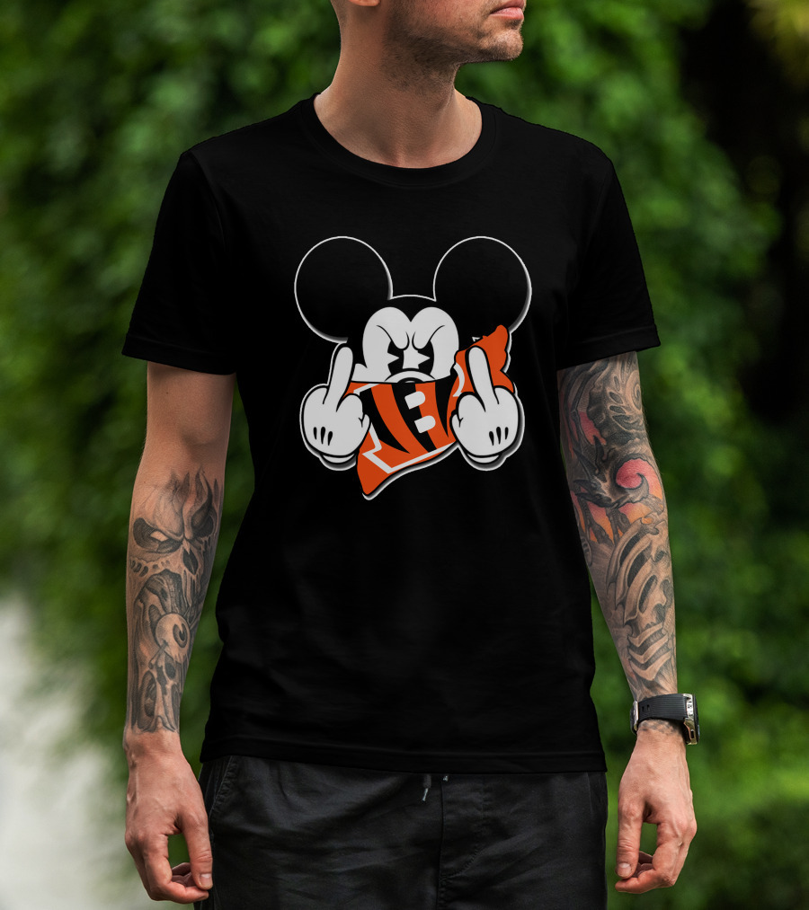 Mickey Mouse Bengals Football Fan Gesture T-Shirt