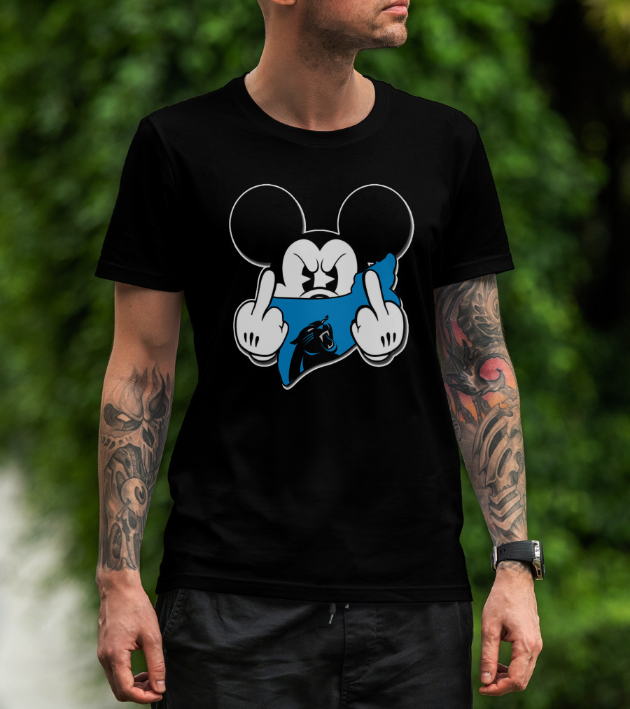 Mickey Mouse Carolina Panthers Blue Bandana T-Shirt