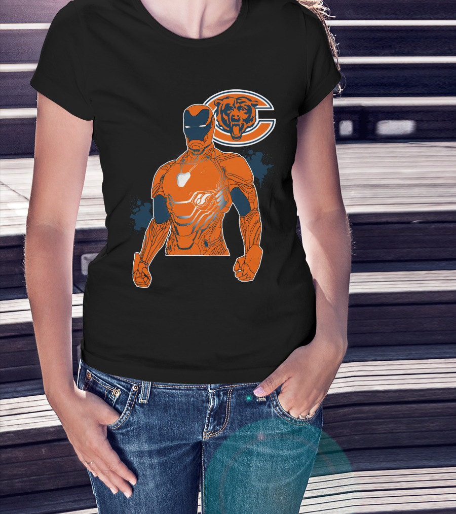 Iron Man Chicago Bears Nfl Crossover T-Shirt