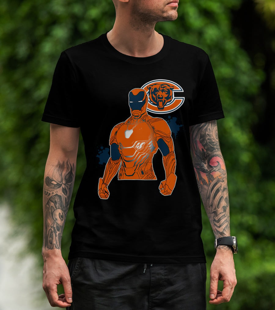 Iron Man Chicago Bears Nfl Crossover T-Shirt