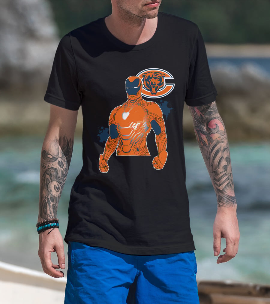 Iron Man Chicago Bears Nfl Crossover T-Shirt