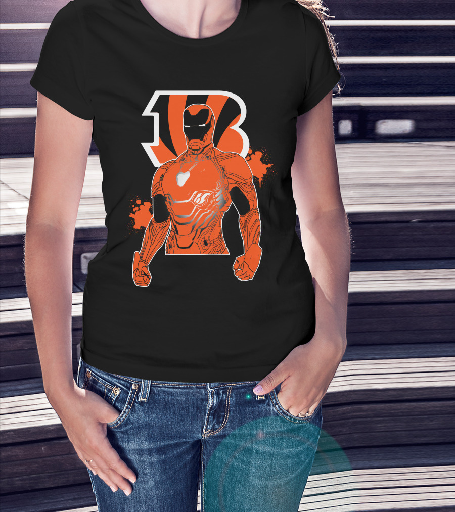 Iron Man Bengals Nfl Crossover Football T-Shirt