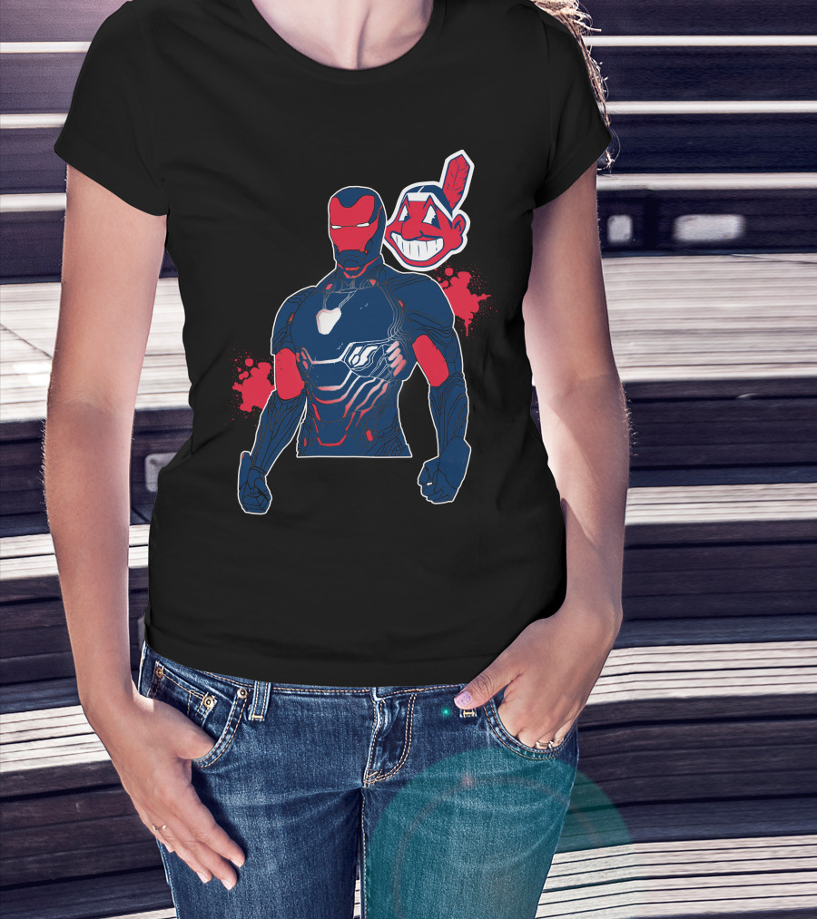 Iron Man Cleveland Indians Crossover T-Shirt