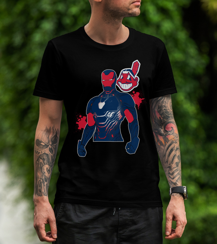 Iron Man Cleveland Indians Crossover T-Shirt