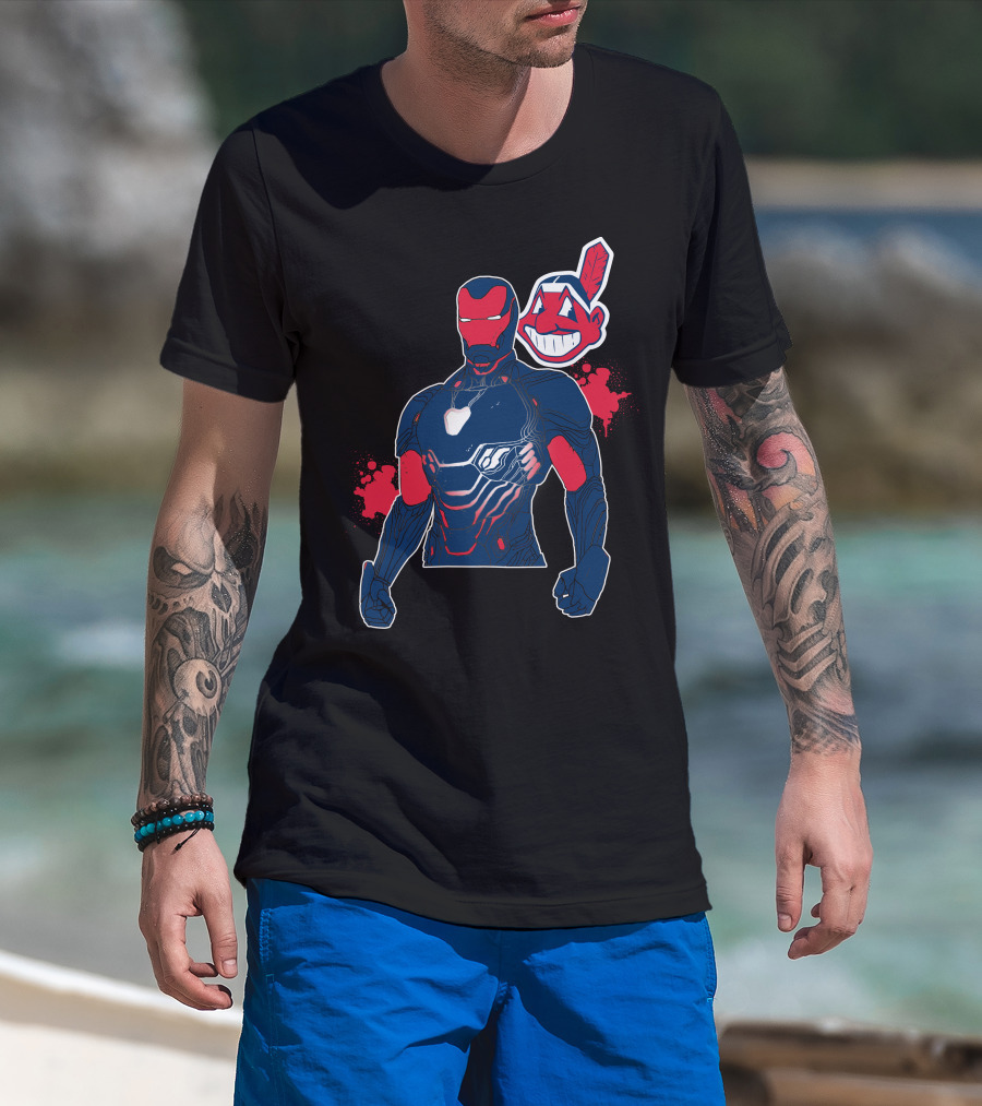 Iron Man Cleveland Indians Crossover T-Shirt