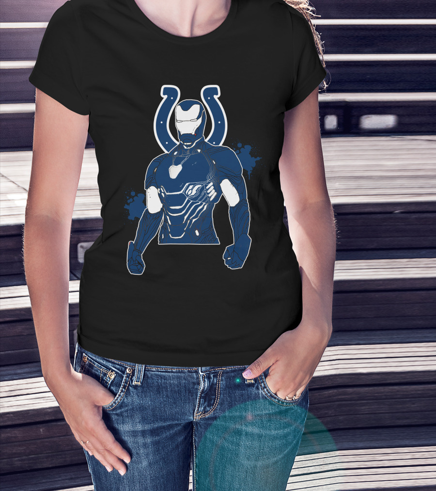 Iron Man Colts Mashup Nfl Character Crossover T-Shirt