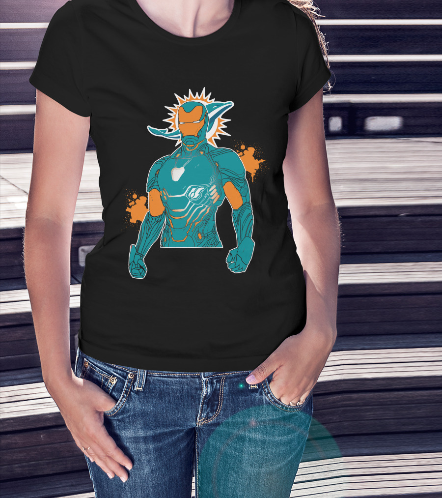 Miami Dolphins Iron Man Crossover T-Shirt