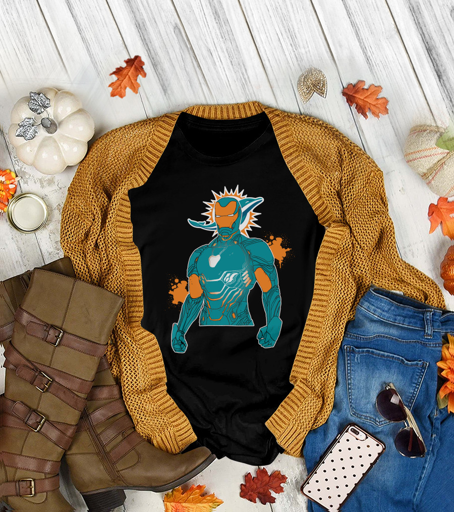 Miami Dolphins Iron Man Crossover T-Shirt