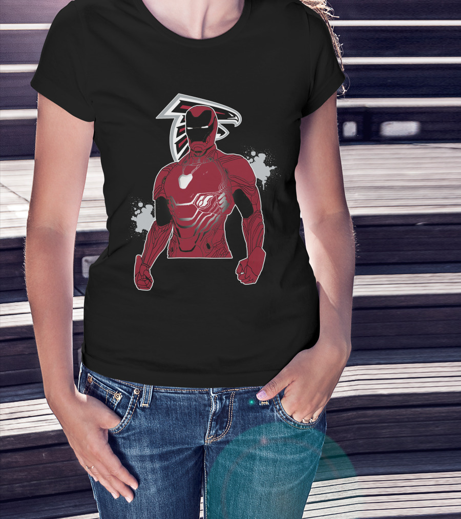 Iron Man Marvel Atlanta Falcons Nfl Crossover T-Shirt