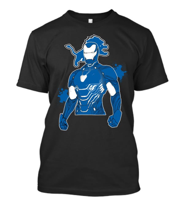 Iron Man Detroit Lions Nfl Crossover T-Shirt