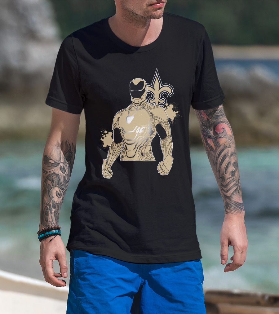 Iron Man New Orleans Saints Crossover T-Shirt
