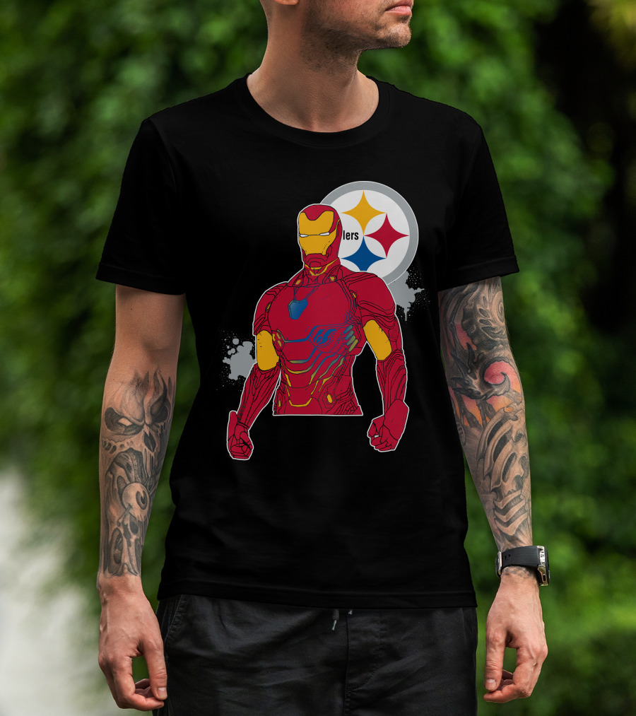 Iron Man With Steelers T-Shirt