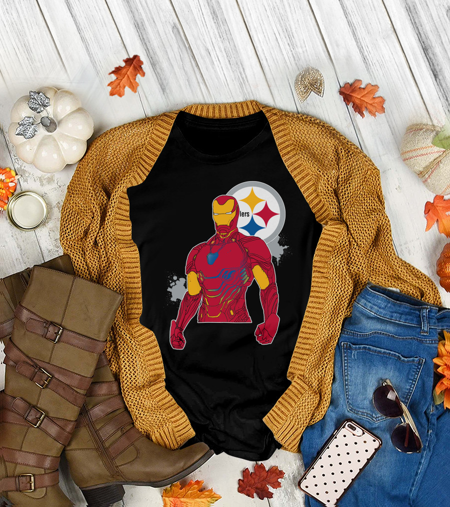 Iron Man With Steelers T-Shirt