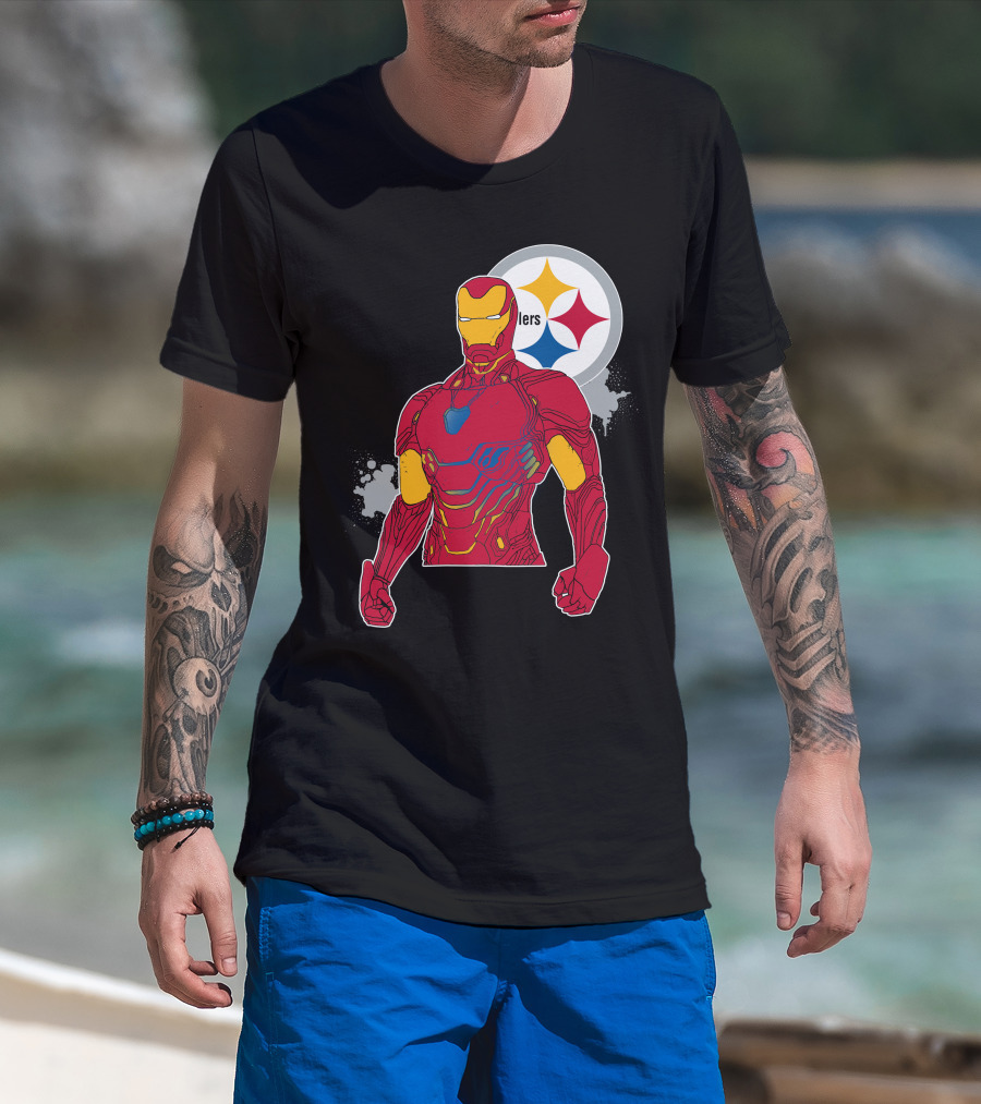 Iron Man With Steelers T-Shirt